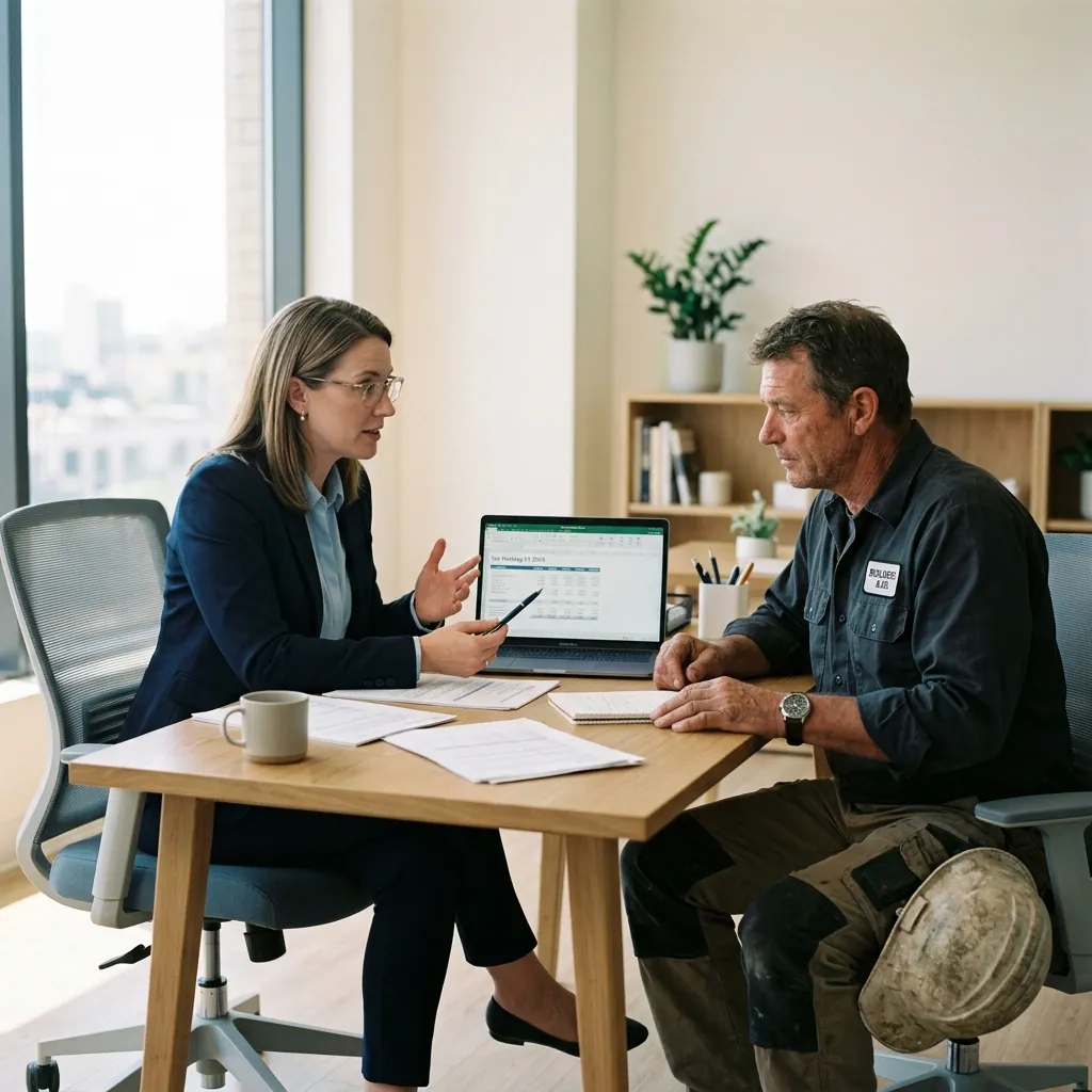 Tax professional meeting with contractor client